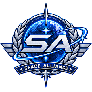 Space Alliance 엠블럼 — 월계관과 궤도에 둘러싸인 행성